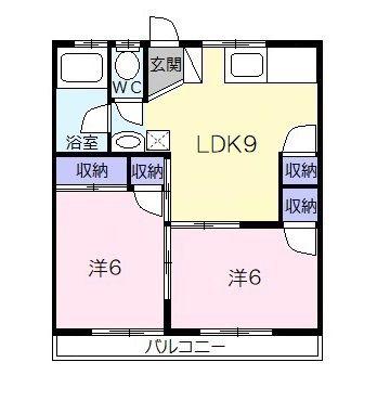 泉ハイツ久保 A(2LDK/2階)の間取り写真