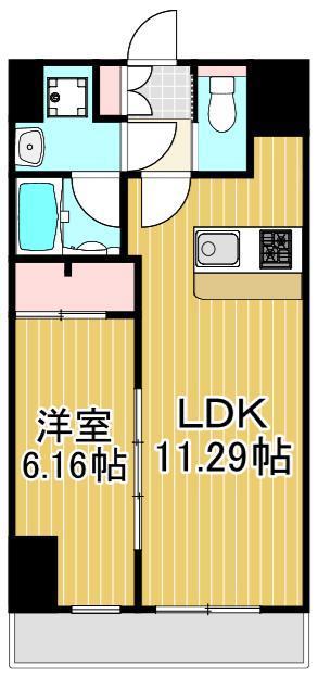 プレジオ西新井(1LDK/2階)の間取り写真