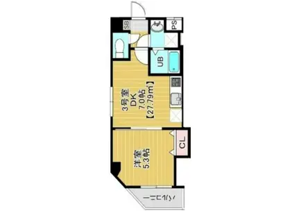 金太郎ヒルズ340(1DK/5階)の間取り写真