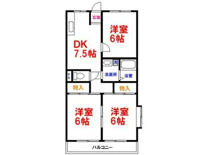 メゾン88(3DK/1階)の間取り写真