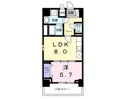 ココ クレメント II(1LDK/9階)の間取り写真