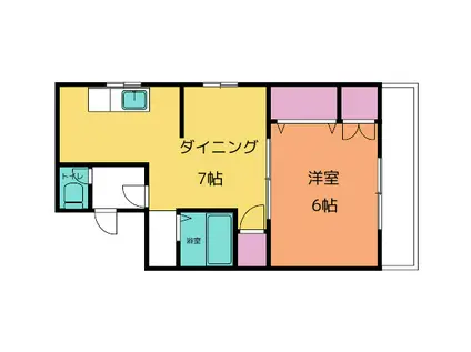 リトルランドマンション(1DK/3階)の間取り写真
