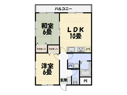 ベイサイドマンション(2LDK/3階)の間取り写真