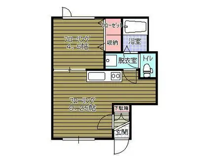 エーム松マンション(1DK/1階)の間取り写真