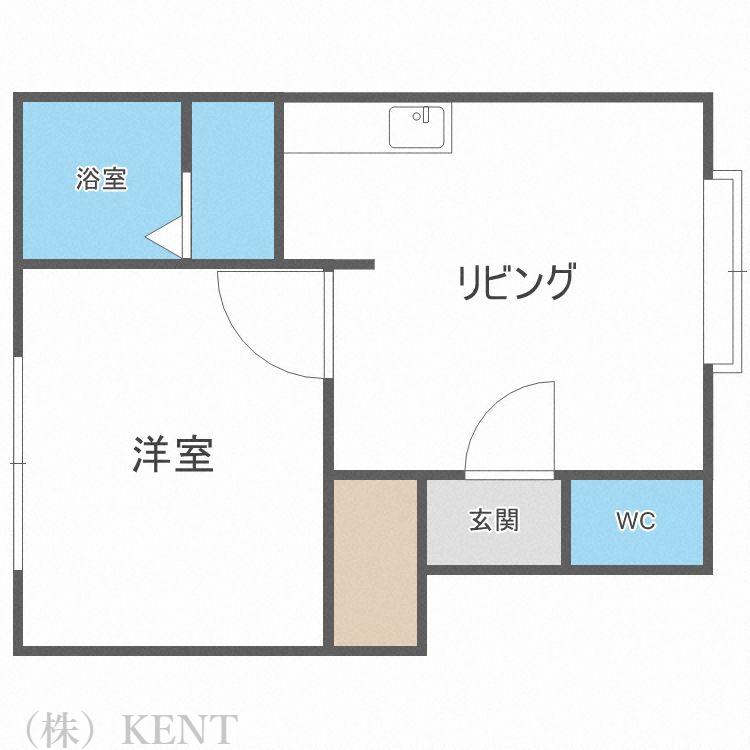 ラポール宮の沢(1LDK/3階)の間取り写真