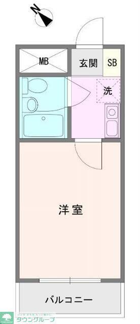 ブルーハイツK(1K/2階)の間取り写真