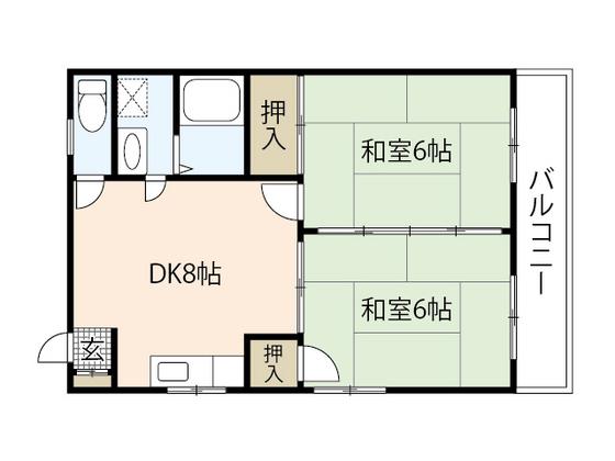 第2丸澤ビル(2LDK/6階)の間取り写真
