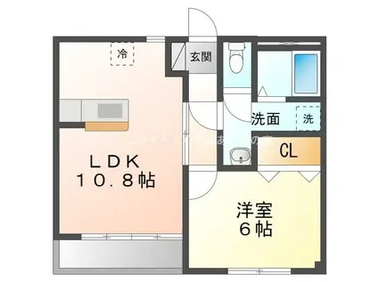 ライフイン重森(1LDK/2階)の間取り写真