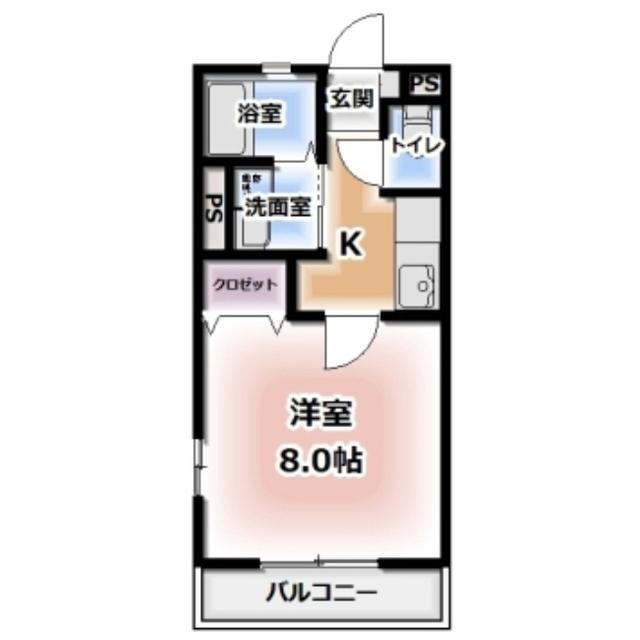 リバーフォレスト(1K/2階)の間取り写真