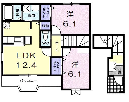 エクセレンテパラーシオ(2LDK/2階)の間取り写真
