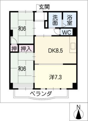 グリーンハイツ福光(3DK/3階)の間取り写真