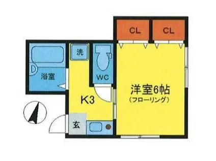 ツル菅原ハイツ(1K/1階)の間取り写真