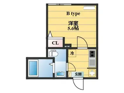 フィオーレ栗原(1K/1階)の間取り写真