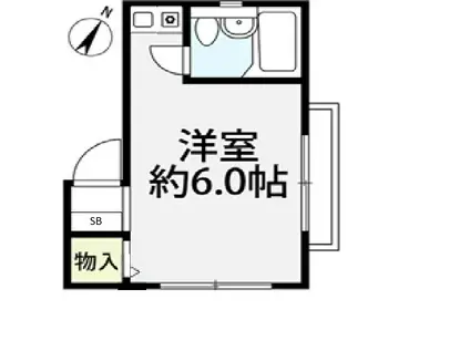 ベイクレスト(ワンルーム/1階)の間取り写真