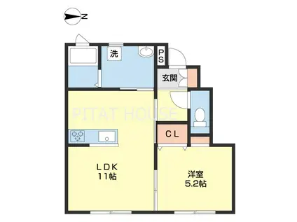 グランテラス(1LDK/1階)の間取り写真