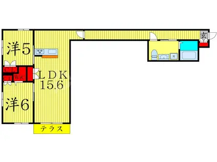 平井1丁目メゾン(2LDK/1階)の間取り写真