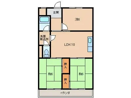 ロイヤルハイツ吉田(3LDK/3階)の間取り写真