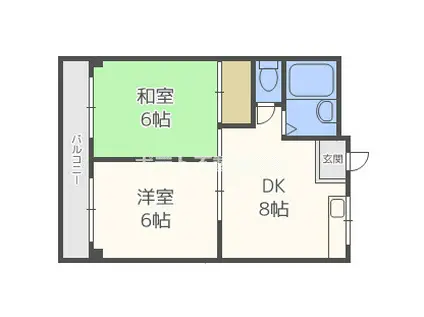 マンションアサノI(2DK/5階)の間取り写真