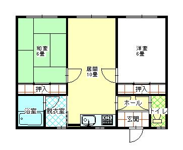 エルムハイツ(2LDK/2階)の間取り写真
