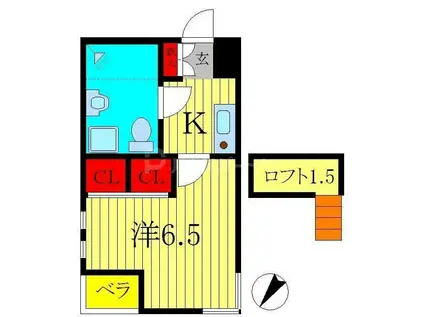 BONHEUR(1K/3階)の間取り写真