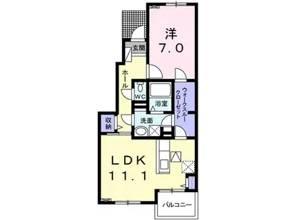 アルタイルIII(1LDK/1階)の間取り写真