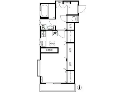 ハイムセピア(ワンルーム/1階)の間取り写真