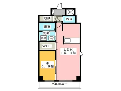 ザ クレスト元浜(1LDK/3階)の間取り写真