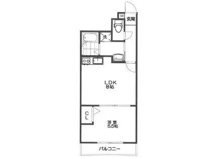 サクシード伏見京橋2ND(1LDK/5階)の間取り写真
