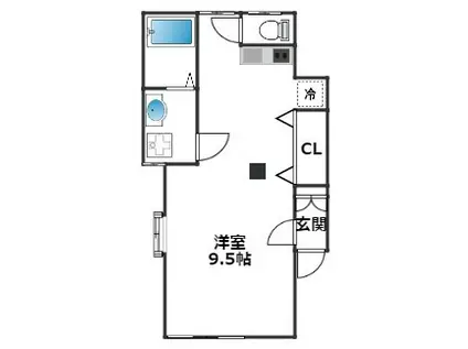 ガーデンSAZU(ワンルーム/1階)の間取り写真