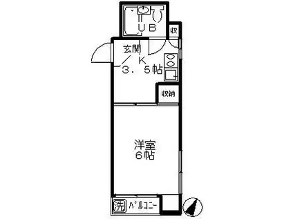 ブルージュ星野(1K/3階)の間取り写真