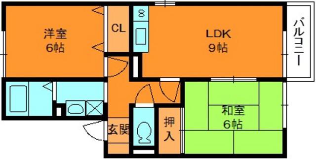 セピアコート(2LDK/2階)の間取り写真