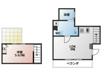 PSR矢作町(1LDK/3階)の間取り写真