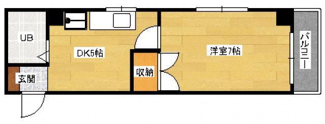 アベニュー西山(1DK/2階)の間取り写真