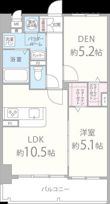 メゾンクラウン鷺洲(2LDK/8階)の間取り写真