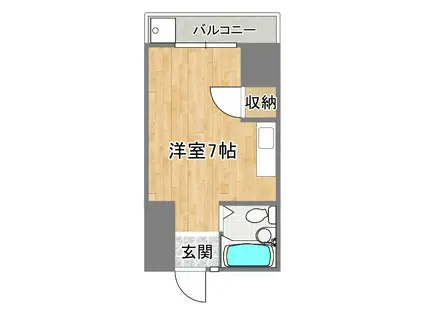 オレンジフローラII(ワンルーム/2階)の間取り写真