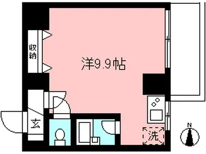 シャトーコア(ワンルーム/10階)の間取り写真