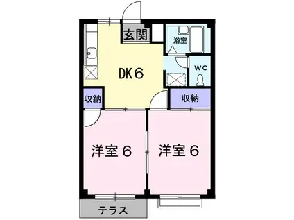 パークハイツみどりが丘(2DK/1階)の間取り写真