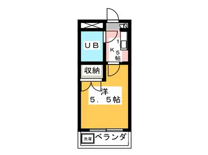 プリンセスコート新宿(1K/3階)の間取り写真