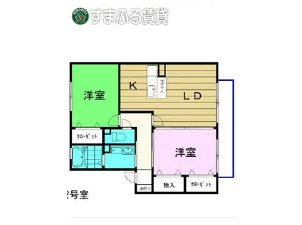 ボヌールI(2LDK/1階)の間取り写真