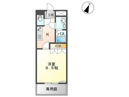 エスティール(1K/1階)の間取り写真