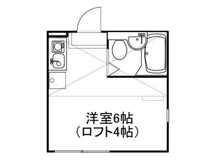 ユナイト黄金町ウォルトンの杜(ワンルーム/2階)の間取り写真