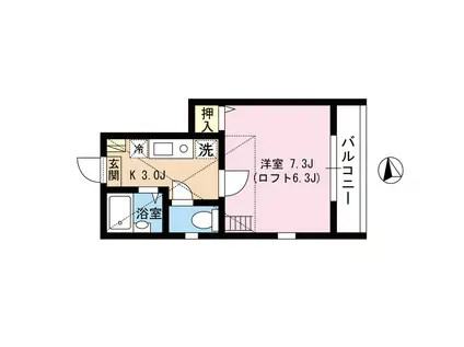 リバーサイド北千住(1K/1階)の間取り写真