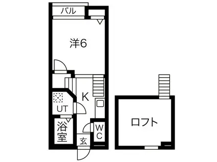 CREO六番町弐番館(1K/1階)の間取り写真