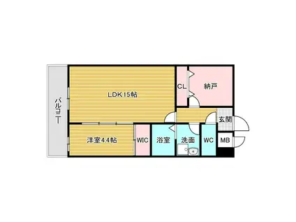 GROOVE豊中レジデンス(1SLDK/1階)の間取り写真