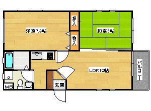 アントレデゥブリーズ(2LDK/2階)の間取り写真