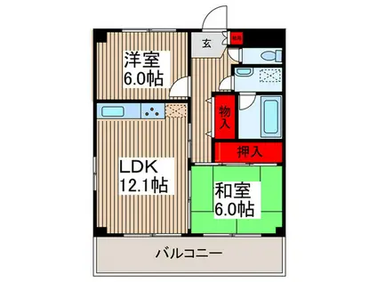 メゾン天神(2LDK/3階)の間取り写真