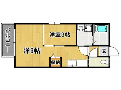 ボナール櫻(1LDK/2階)の間取り写真