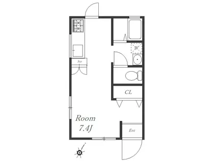 フォレストテラス(ワンルーム/1階)の間取り写真