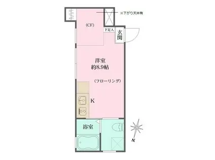 グランエッグス新宿中井(ワンルーム/1階)の間取り写真