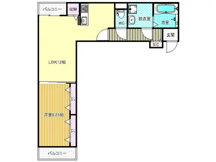 スペチアーレ クアットロ(1LDK/1階)の間取り写真
